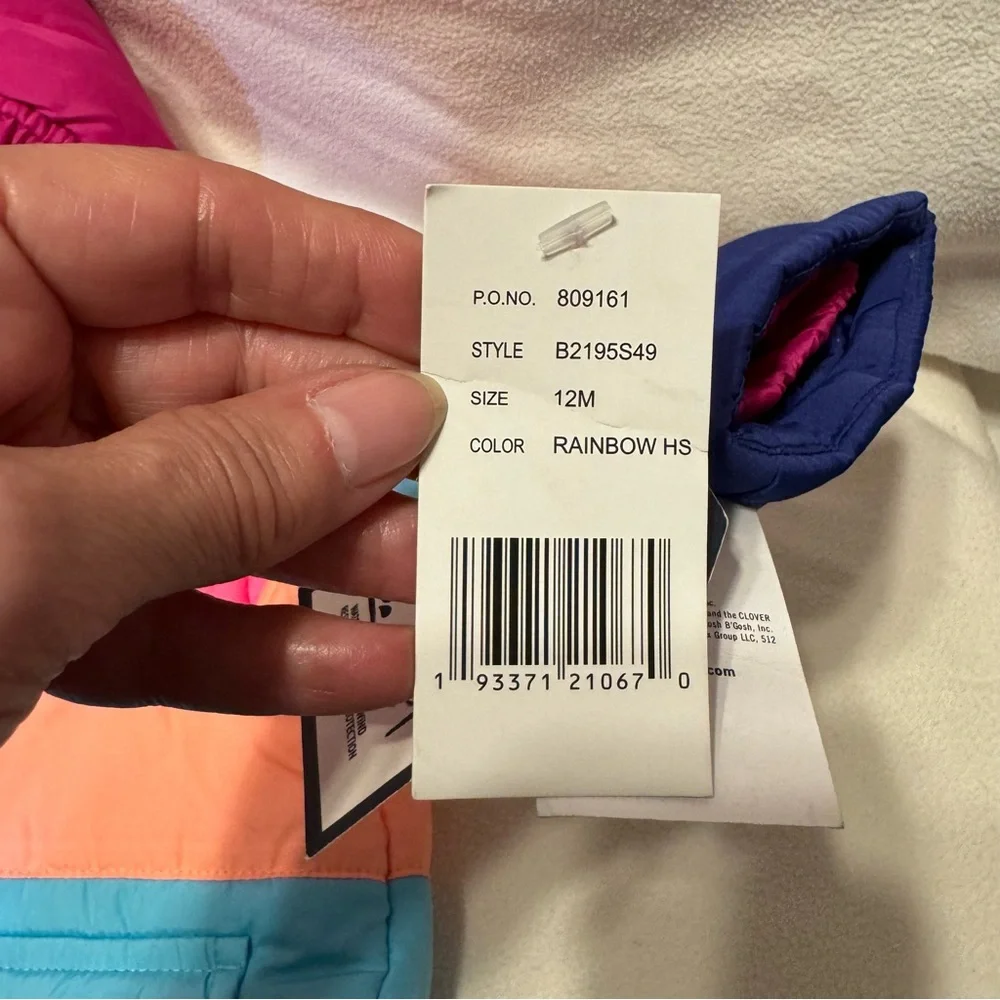 OshKosh B’gosh Rainbow 12month Winter Coat